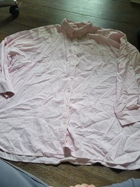 Women's Pink Striped Button-Down Shirt